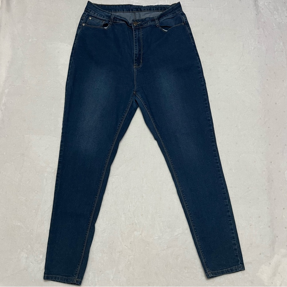 Fashion Nova 3X Stretch High Rise Skinny Jeggings Dark Wash Denim - Picture 4 of 9